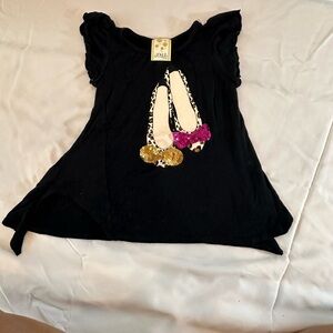 Designer From Denny’s! Kiddo by Katie Black Tee with Sequin Ballet Flats Design